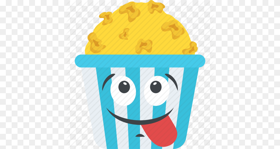 Cartoon Funny Hungry Popcorn Emoji Snacks Icon, Cream, Dessert, Food, Ice Cream Free Png Download