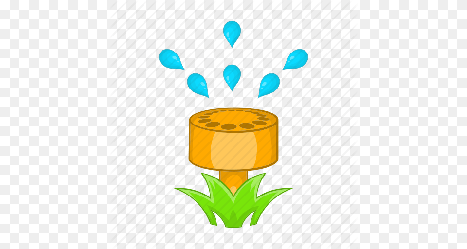 Cartoon Garden Grass Spray Sprinkler Water Wet Icon, Tape, Food, Sweets Png Image