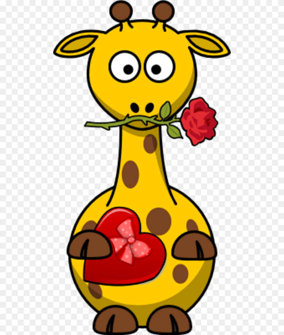 Cartoon Giraffe Valentine, Cutlery, Spoon, Food, Fruit Png Image
