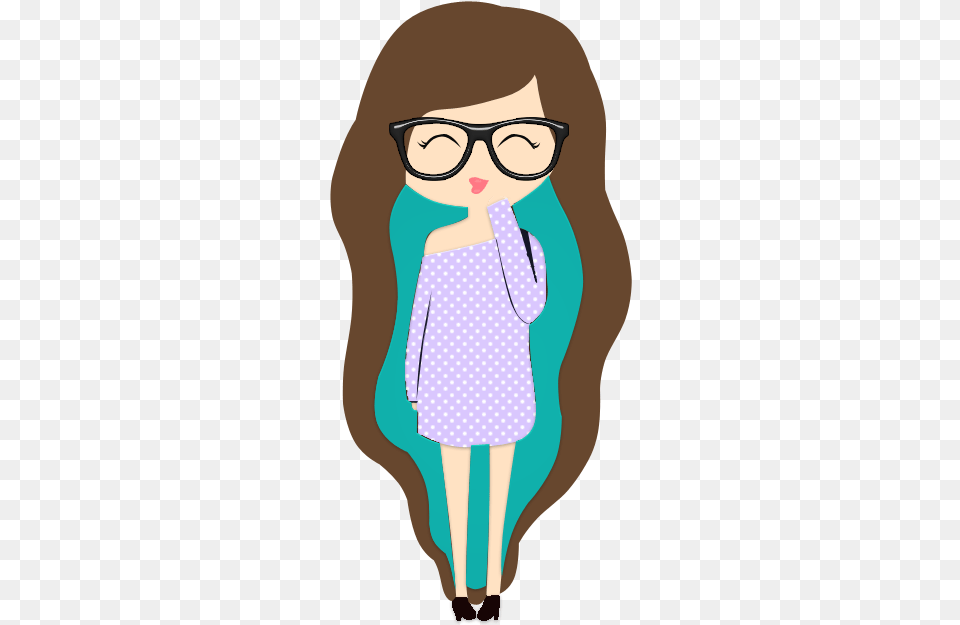 Cartoon Girl, Accessories, Pattern, Glasses, Person Free Png Download