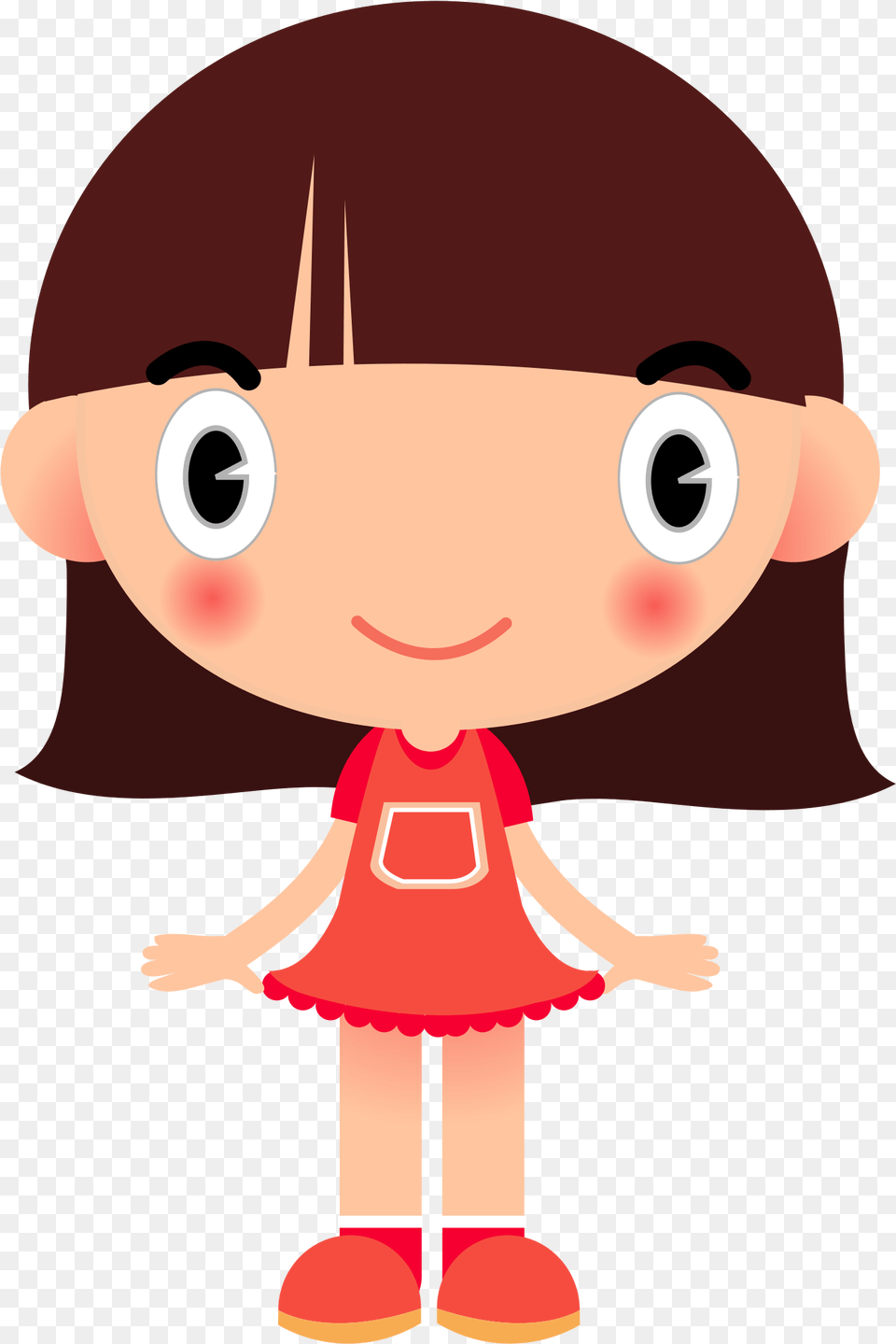 Cartoon Girl Dress Girl Clipart, Baby, Person, Doll, Toy Free Png