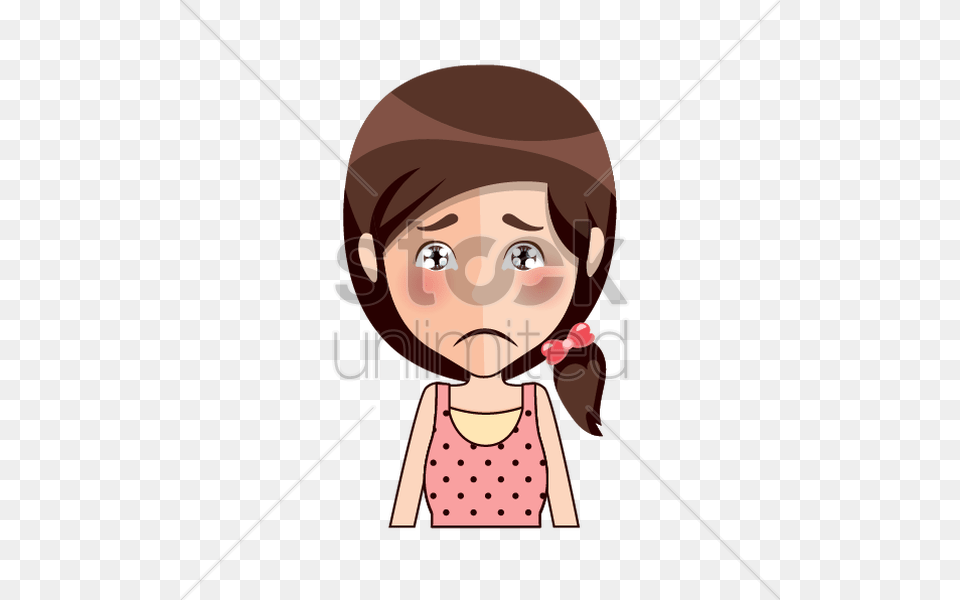 Cartoon Girl Feeling Sad Vector Image, Face, Head, Person, Photography Png