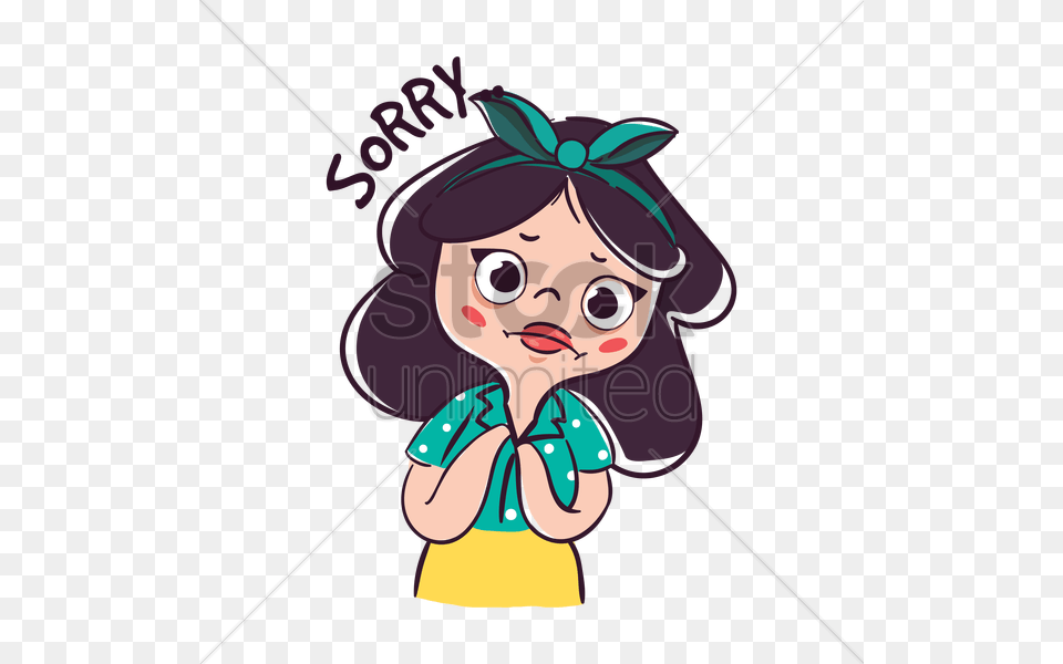 Cartoon Girl Feeling Sorry Vector Image, Photography, Baby, Person, Face Free Png Download