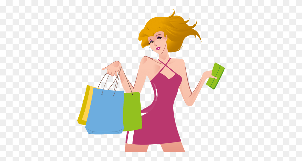 Cartoon Girl Head, Shopping, Person, Accessories, Handbag Free Png Download