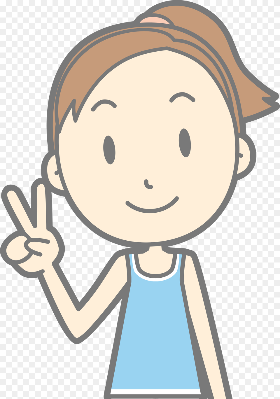 Cartoon Girl Peace Sign Clip Art, Baby, Person, Face, Head Free Transparent Png