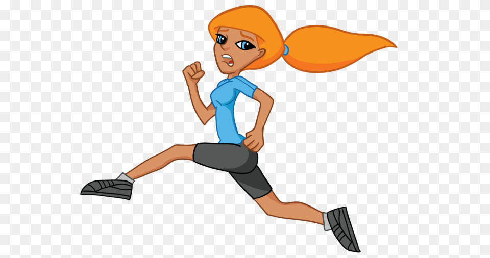 Cartoon Girl Running Clipart, Person, Face, Head Free Transparent Png