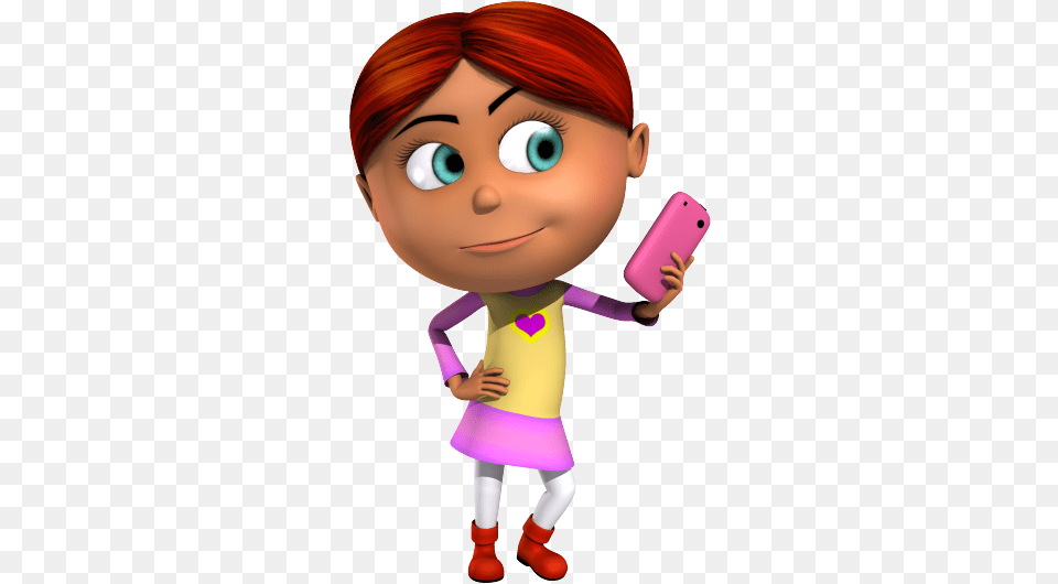 Cartoon Girl Selfie, Baby, Electronics, Mobile Phone, Person Free Transparent Png