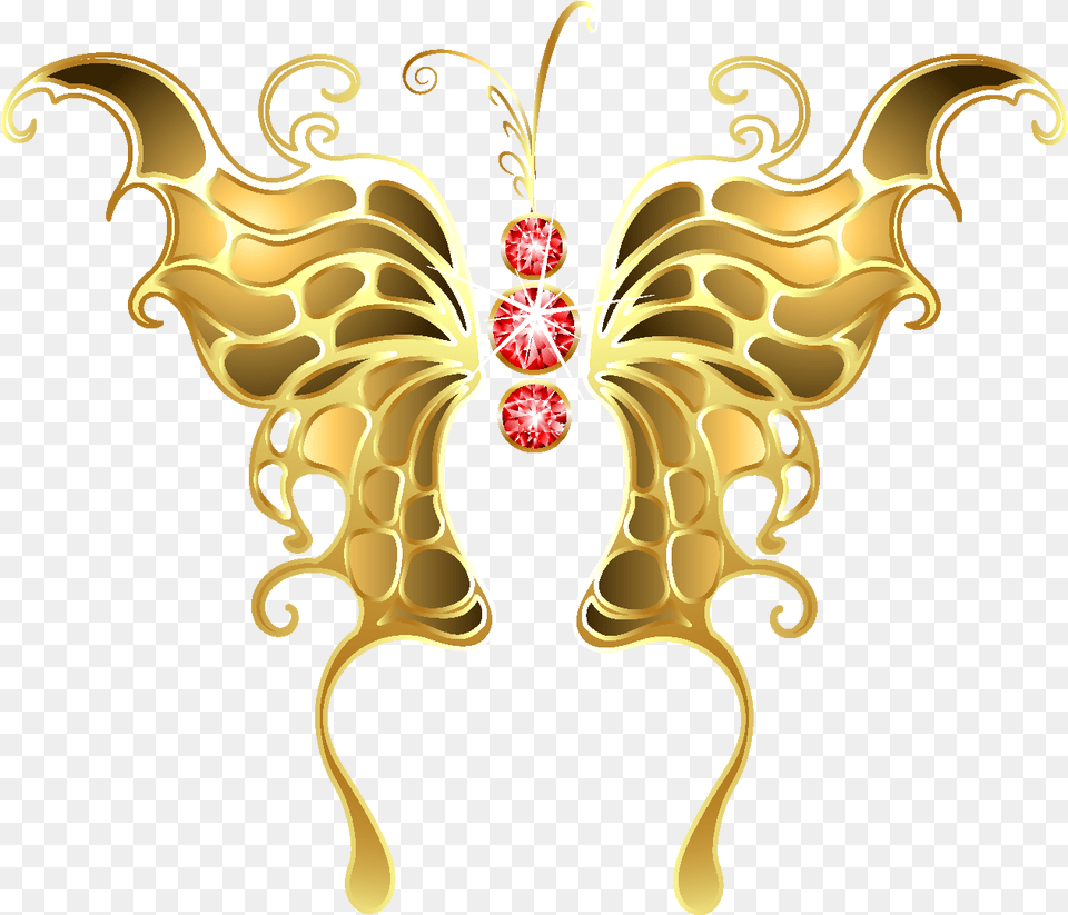 Cartoon Golden Butterfly Element Portable Network Graphics, Accessories, Pattern, Art Png Image