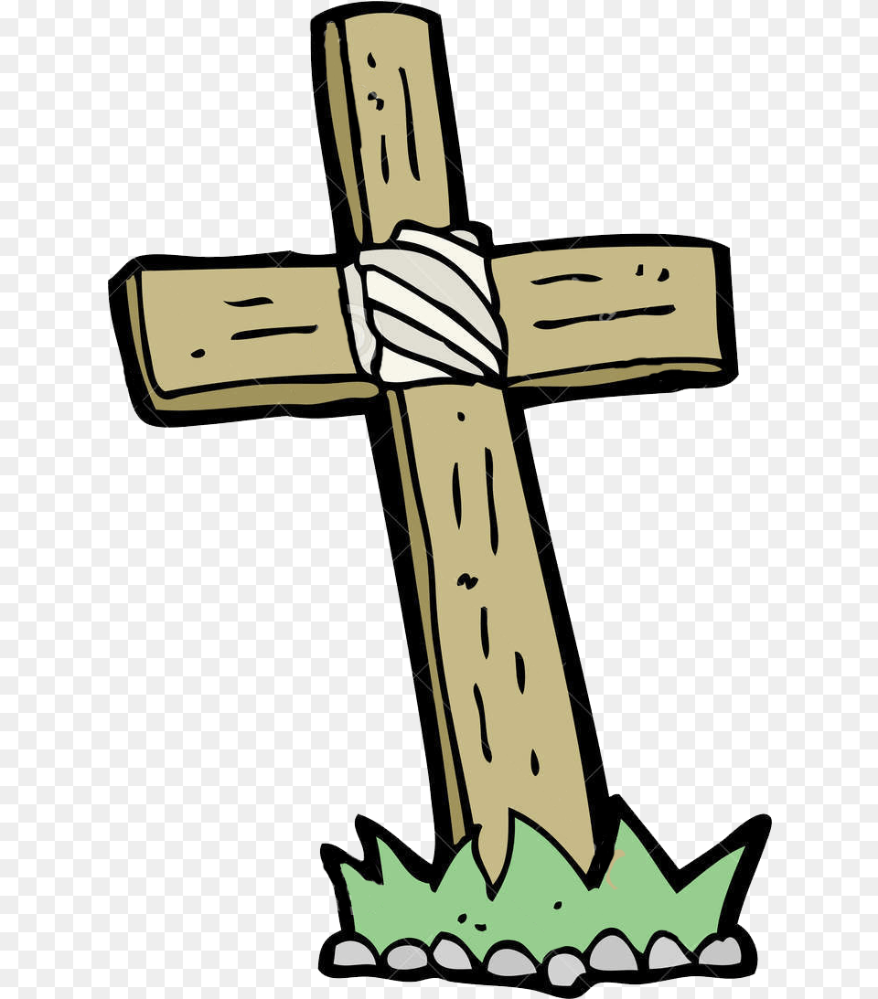 Cartoon Grave Clipart Transparent Good Friday, Cross, Symbol, Face, Head Png Image