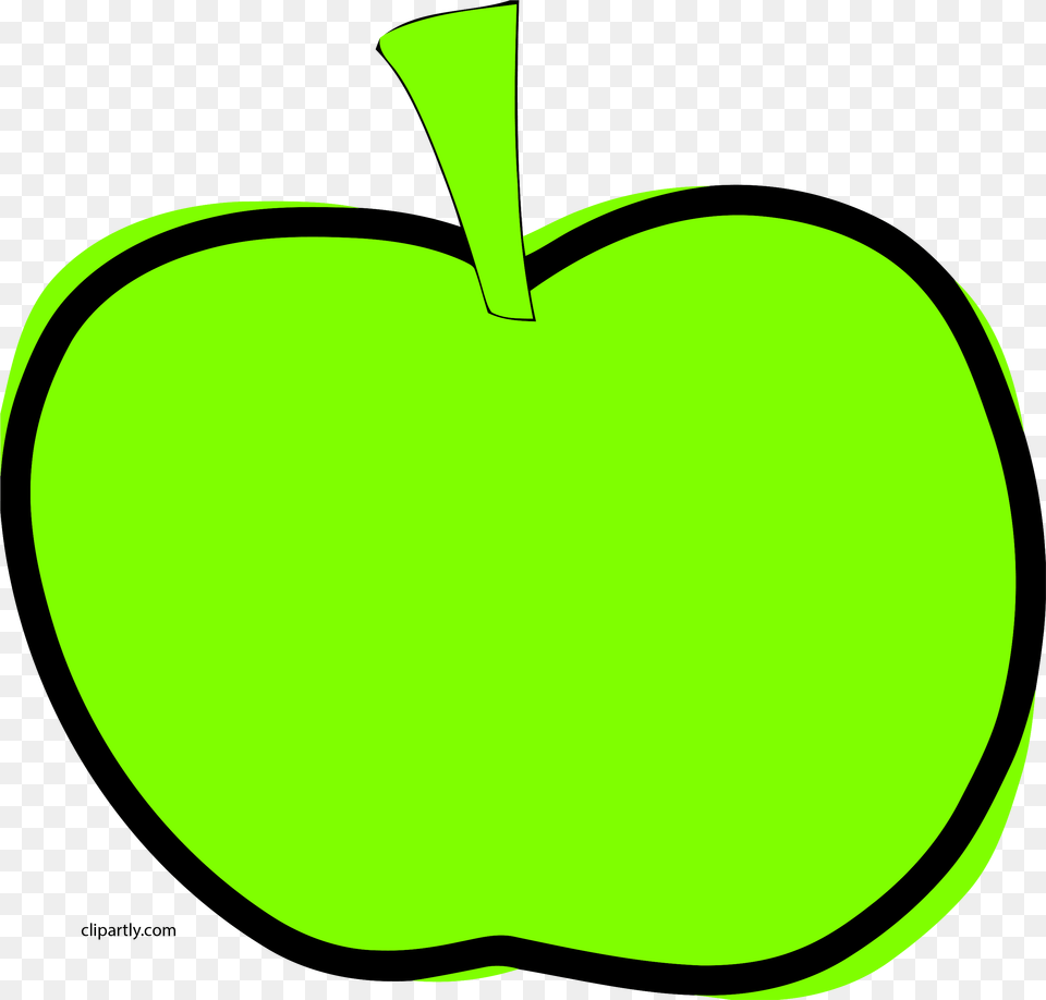 Cartoon Green Apple Clipart, Food, Fruit, Plant, Produce Png Image