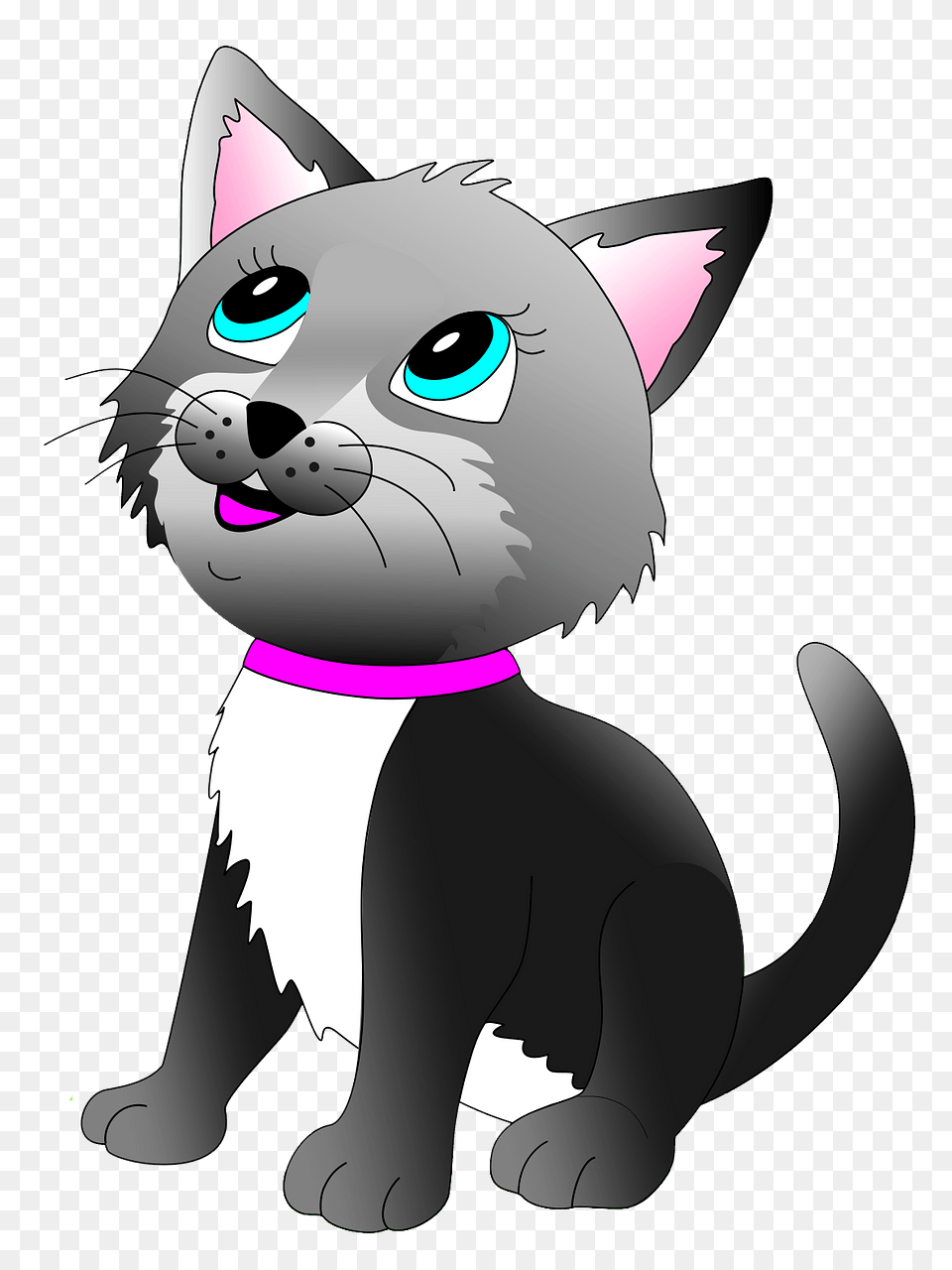 Cartoon Grey Kitten Clipart, Animal, Cat, Mammal, Pet Free Transparent Png