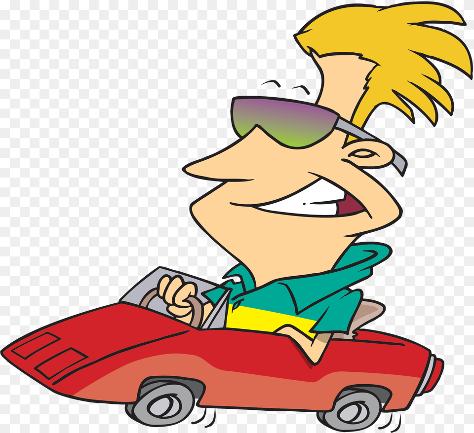 Cartoon Guy In Car, Plant, Grass, Tool, Lawn Mower Png