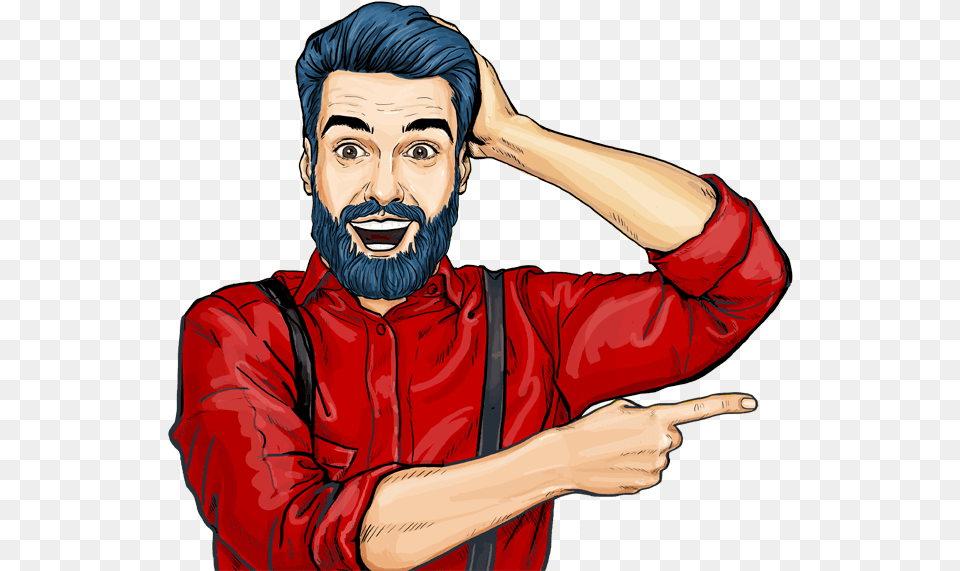 Cartoon Guy Pointing, Portrait, Photography, Person, Head Free Transparent Png