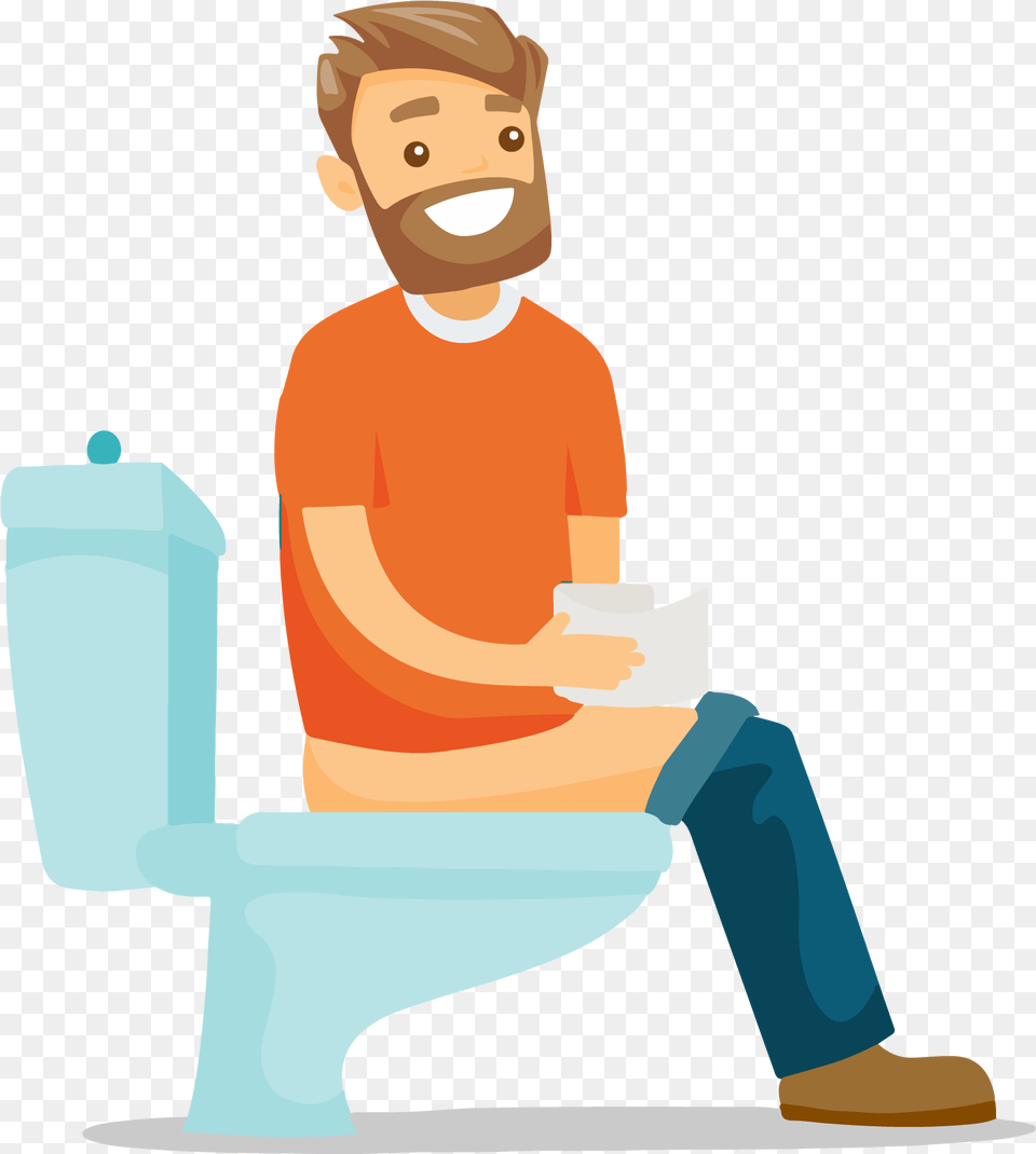 Cartoon Guy Sitting On Toilet Transparent Cartoons Sit On Toilet Clipart, Indoors, Bathroom, Room, Person Free Png