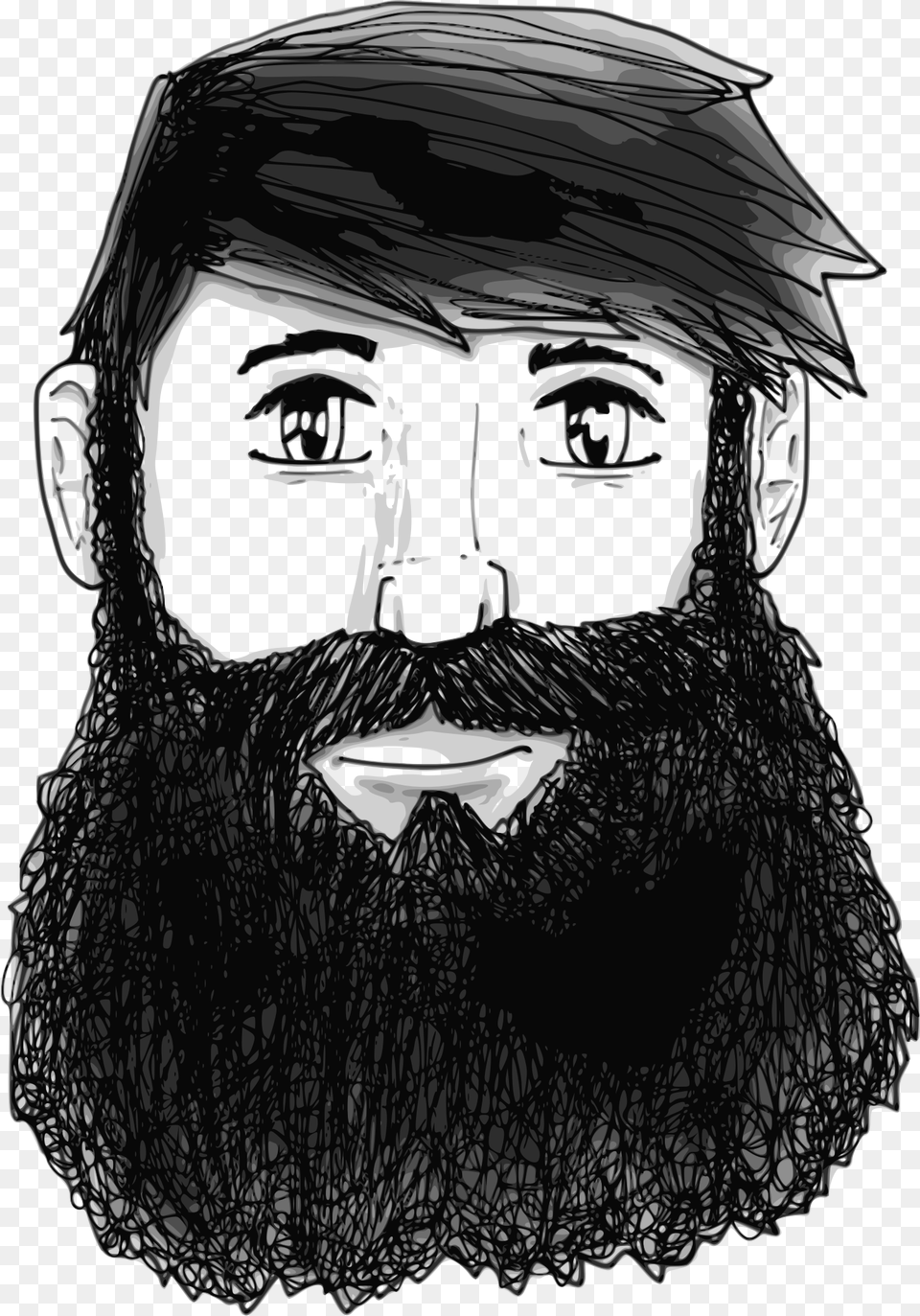 Cartoon Guy With Beard, Adult, Person, Man, Art Png