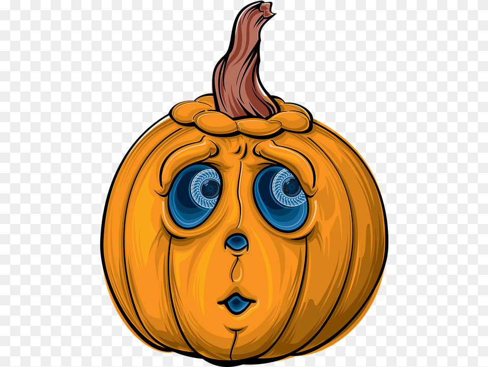 Cartoon Halloween Pumpkin Free Vector Graphic On Pixabay Animated Clipart Jack O Lantern, Food, Plant, Produce, Vegetable Png Image