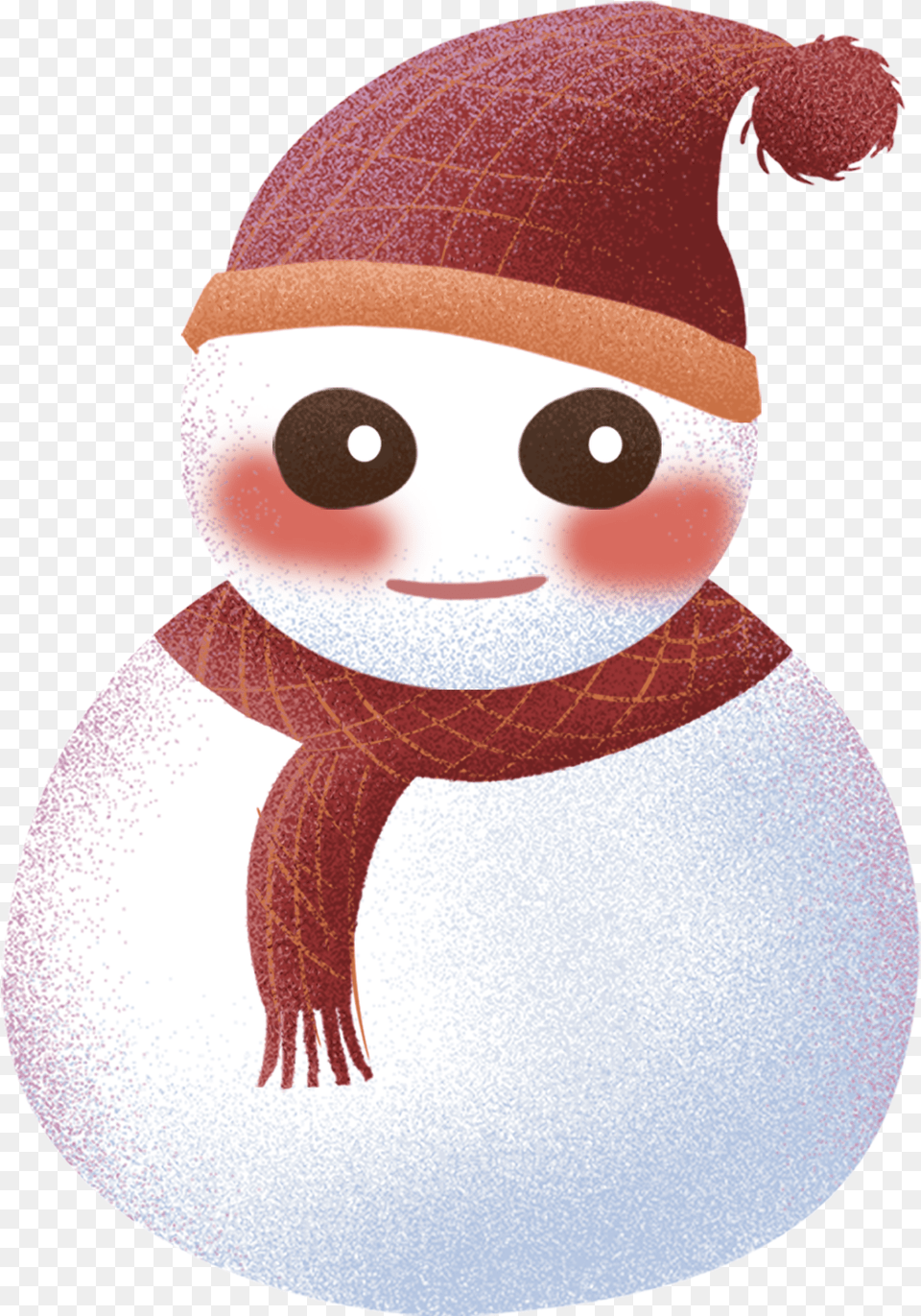 Cartoon Hand Drawn Illustration Big Eyes And Psd Snowman, Nature, Outdoors, Winter, Snow Free Png Download