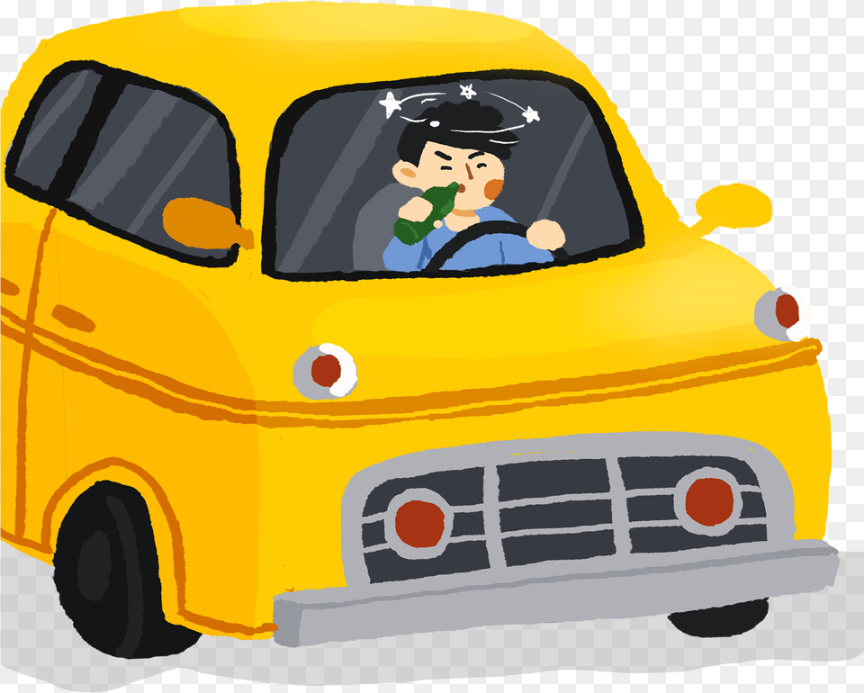 Cartoon Hand Drawn Illustration Rejection Drunk Driving, Baby, Vehicle, Car, Transportation Free Png