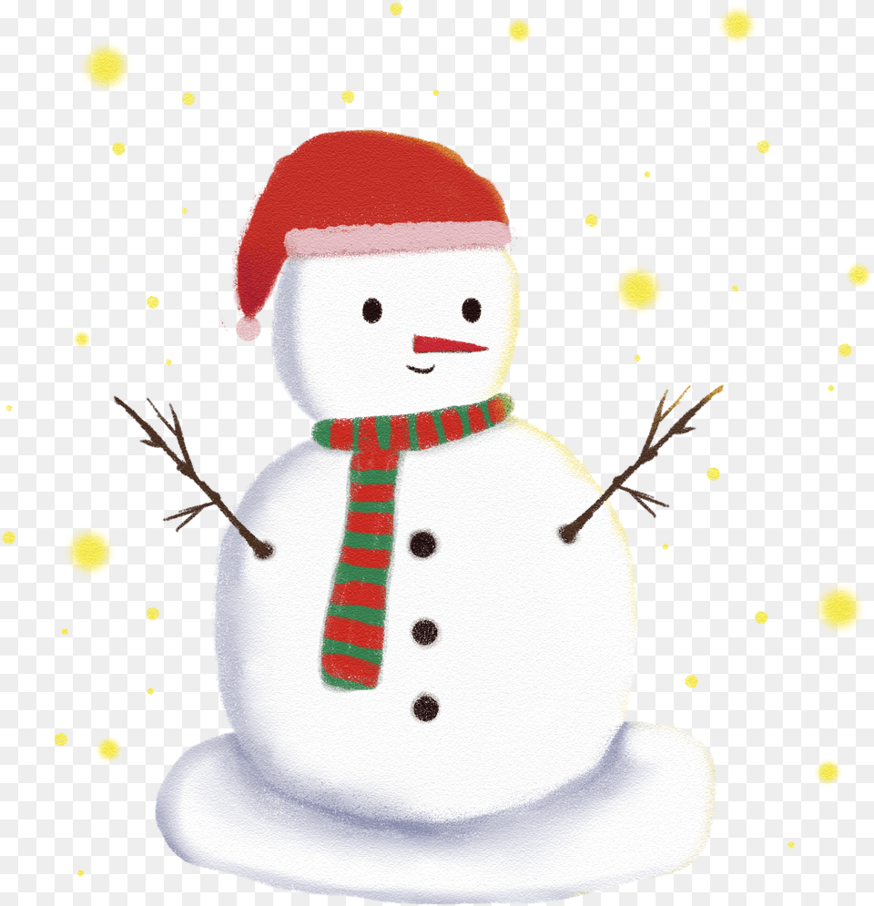 Cartoon Hand Drawn Wind Fresh Winter And Psd Snowman, Nature, Outdoors, Snow, Face Free Transparent Png