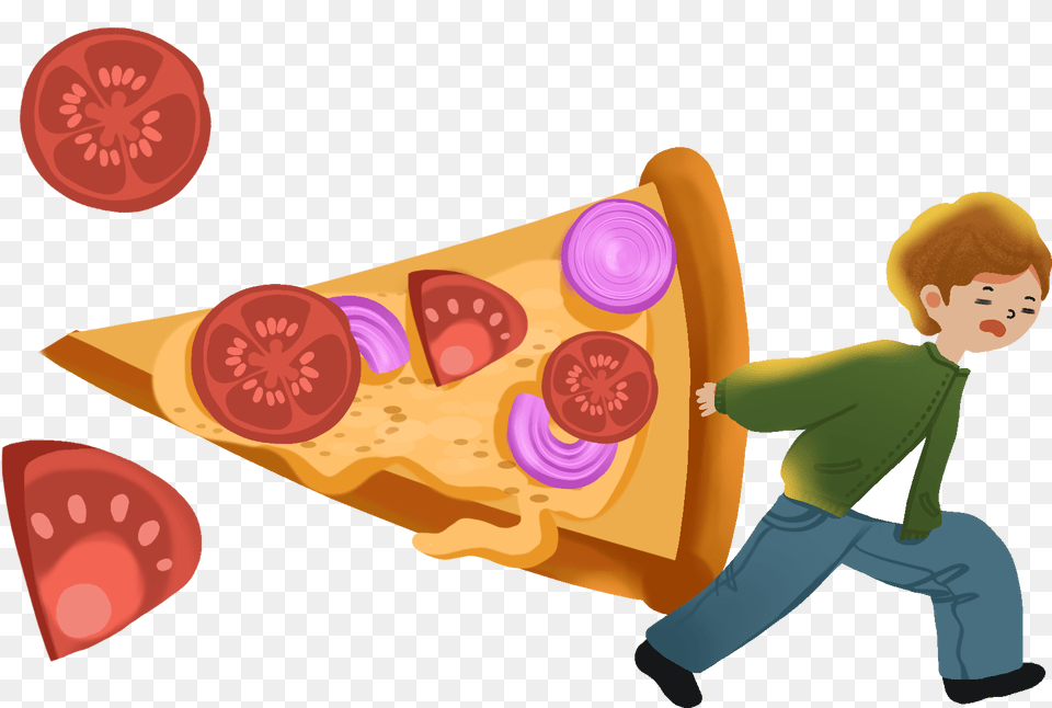 Cartoon Hand Painted Creative Pizza And Psd Cartoon, Person, Food, Face, Head Free Transparent Png
