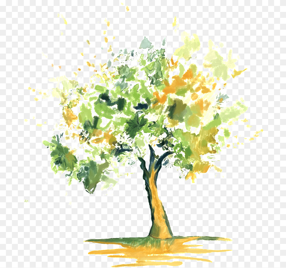 Cartoon Hand Painted Hd Beautiful Tree Vector, Art, Plant, Painting, Graphics Free Transparent Png