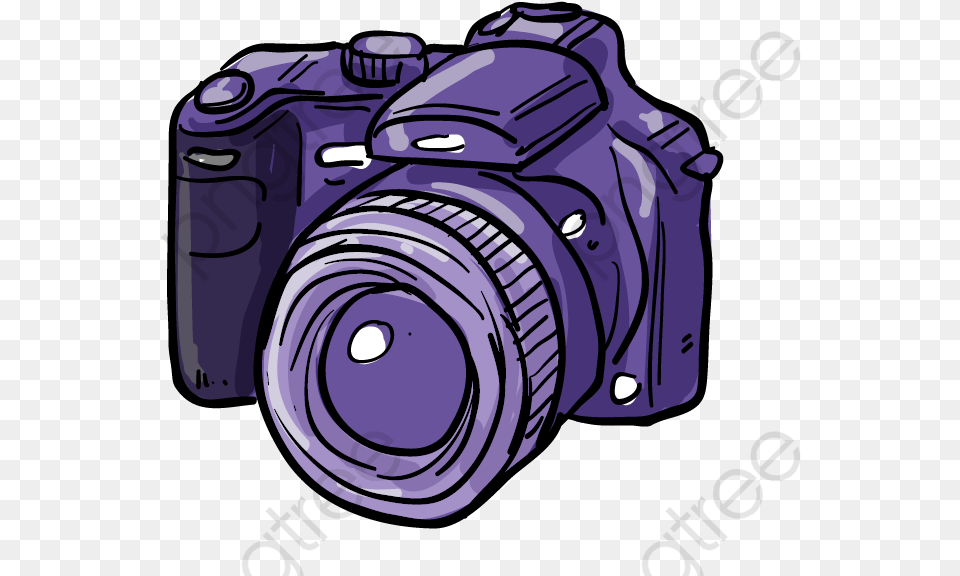 Cartoon Hand Painted Purple Canon Camera Icon, Digital Camera, Electronics, Ammunition, Grenade Free Png Download