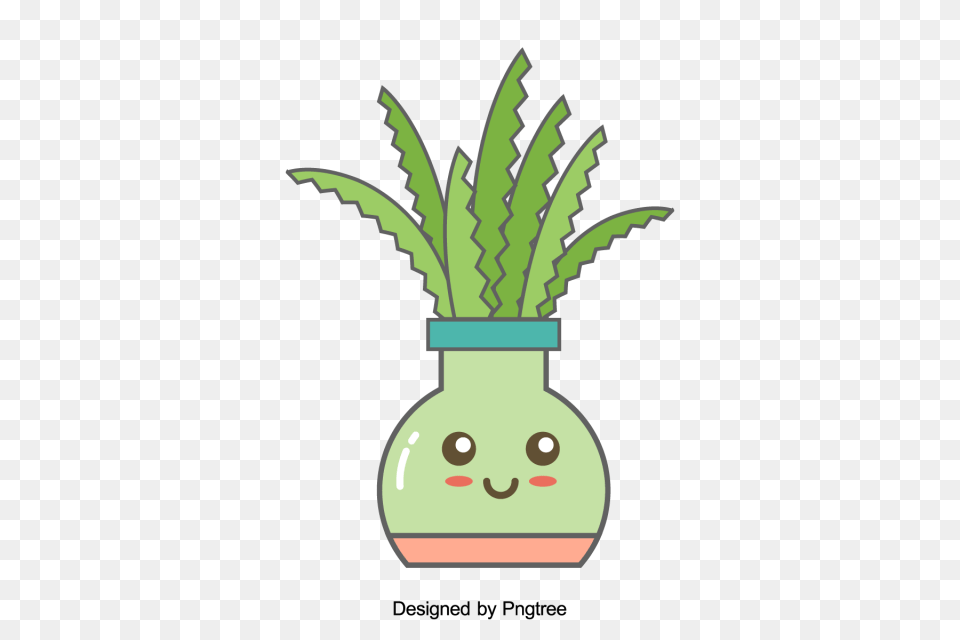 Cartoon Hand Painted Simple Flower Pot Flower Design Cartoon, Plant, Potted Plant, Jar Free Png Download
