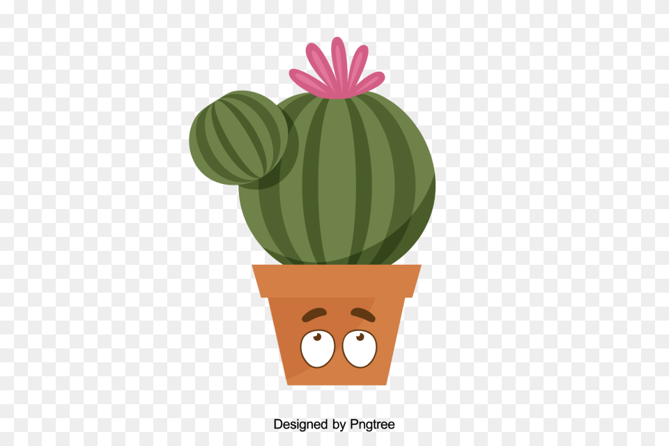 Cartoon Hand Painted Simple Flower Pot Flower Design Cartoon, Cactus, Plant, Ammunition, Grenade Free Transparent Png