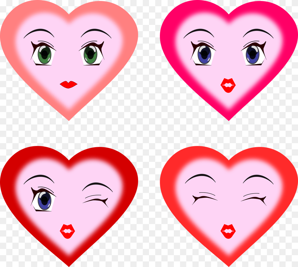 Cartoon Heart Heart Faces Clip Art Cartoon Hearts Heart Smiley Faces Clip Art, Face, Head, Person, Baby Png Image