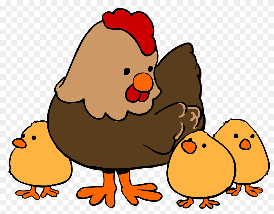 Cartoon Hen And Chicks Clipart, Animal, Poultry, Fowl, Chicken Free Png Download