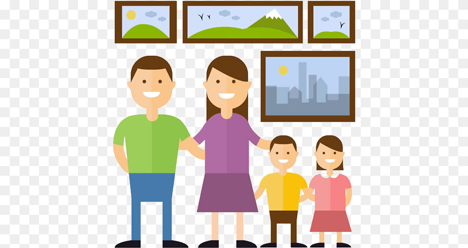 Cartoon Home Silhouette Illustration Home Family Cartoon, Baby, Person, Art, Head Png