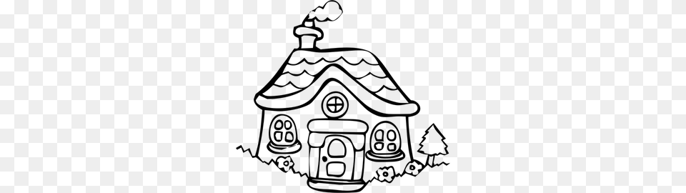 Cartoon House, Gray Free Png