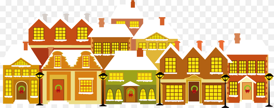 Cartoon House Christmas Christmas House Background Clipart, Neighborhood, Food, Sweets, Architecture Free Png Download