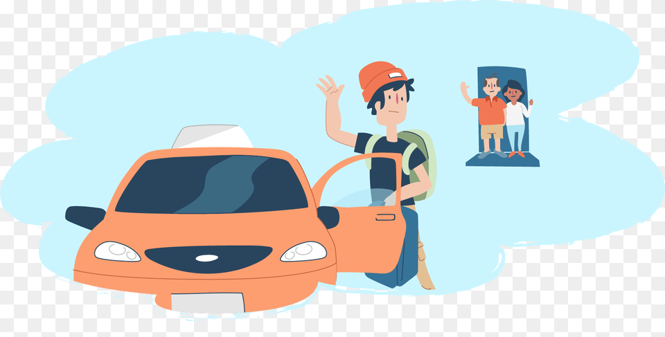 Cartoon House Clip Art, Person, Car, Transportation, Vehicle Png