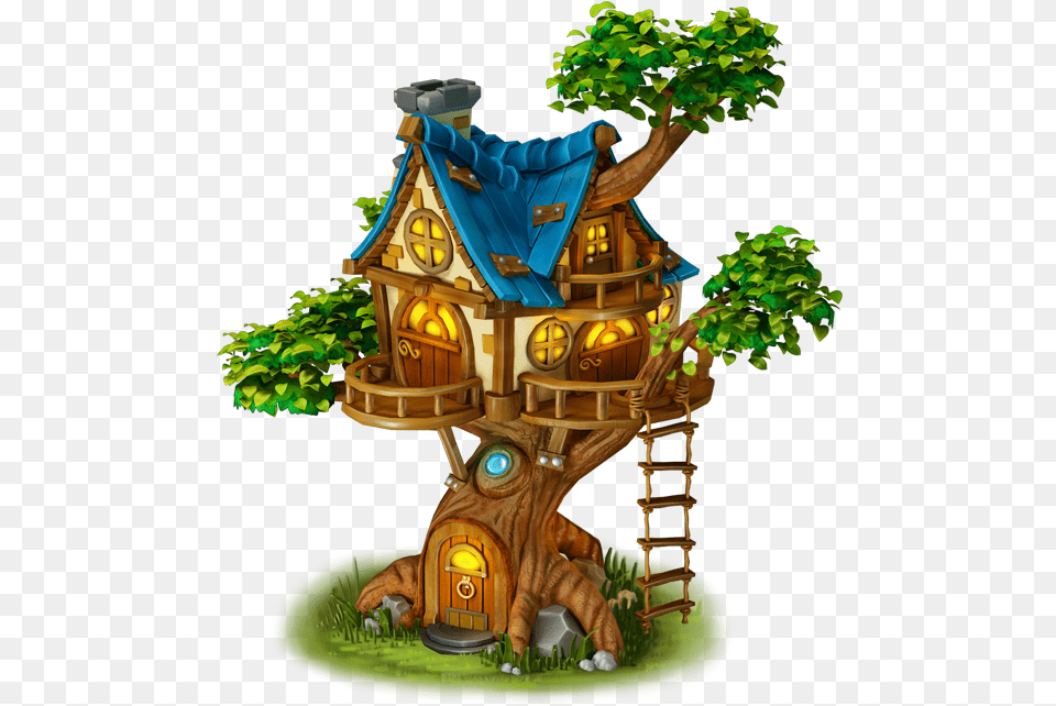 Cartoon House Transparent Cartoon House On The Tree, Architecture, Building, Cabin, Housing Free Png