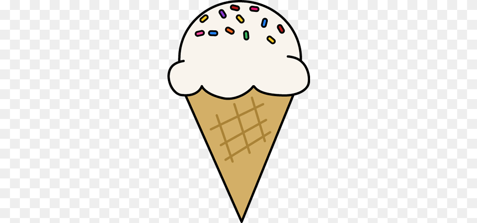 Cartoon Ice Cream Cone With Sprinkles, Dessert, Food, Ice Cream Png