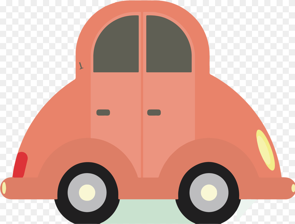 Cartoon Icon Cute Pink Car Download Free Cute Cartoon Car Transparent, Grass, Plant, Transportation, Vehicle Png