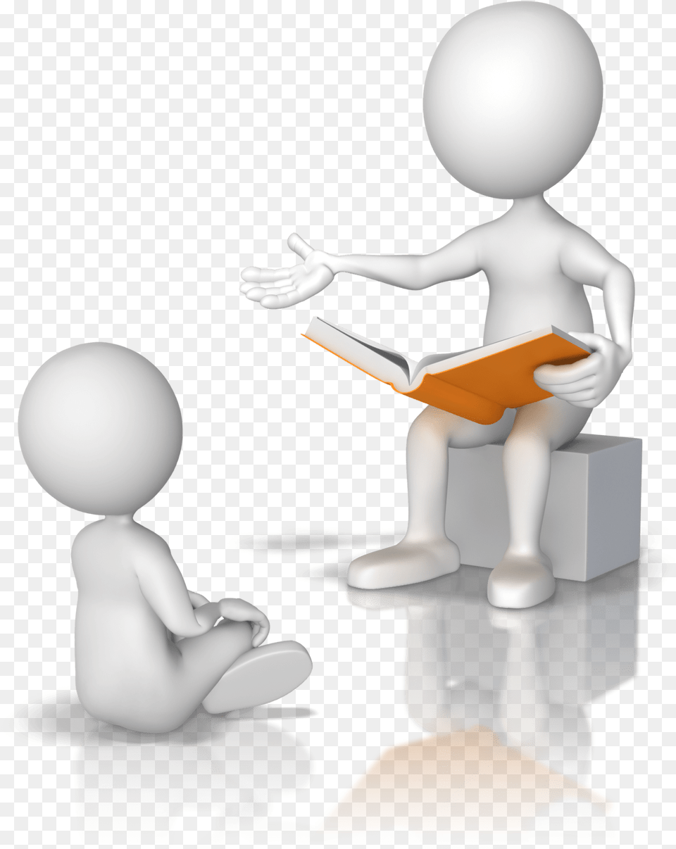 Cartoon Image Of One Person Telling The Other A Story 3d Man Story, Reading, Baby Free Transparent Png