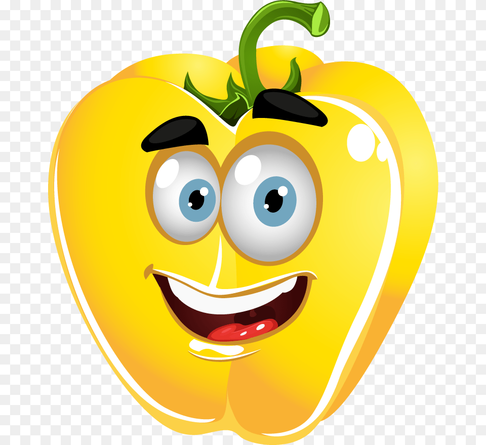 Cartoon Of Vegitables And Fruits, Bell Pepper, Food, Pepper, Plant Png Image
