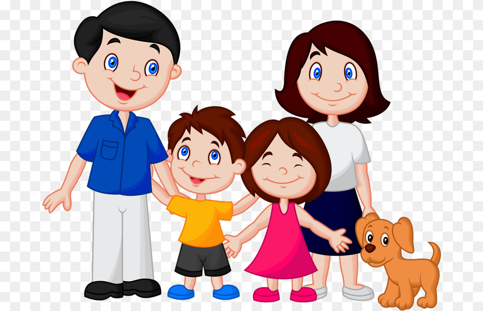 Cartoon Images Of Nuclear Family, Baby, Person, Publication, Book Free Png Download