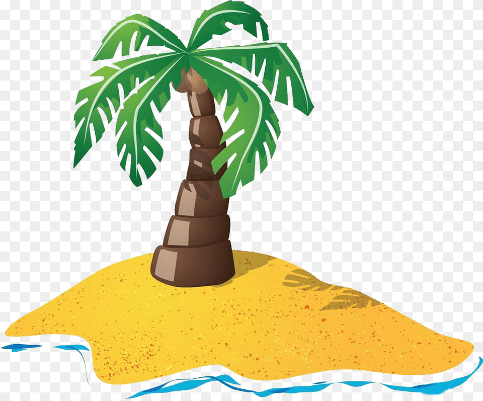 Cartoon Island Drawing Clip Art, Palm Tree, Plant, Tree, Bamboo Free Png Download