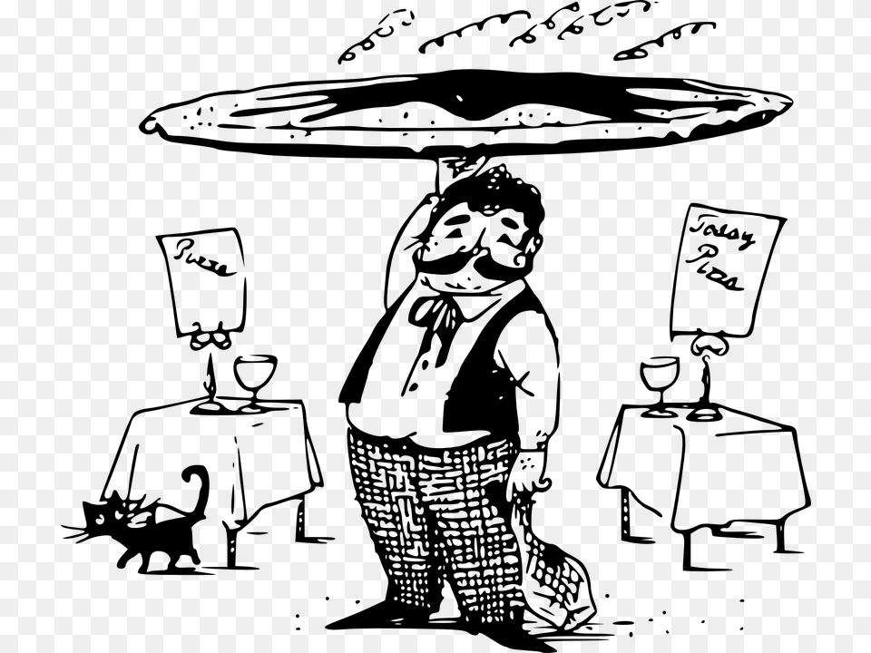 Cartoon Italian Chef 22 Buy Clip Art Pizza Waiter, Gray Free Transparent Png