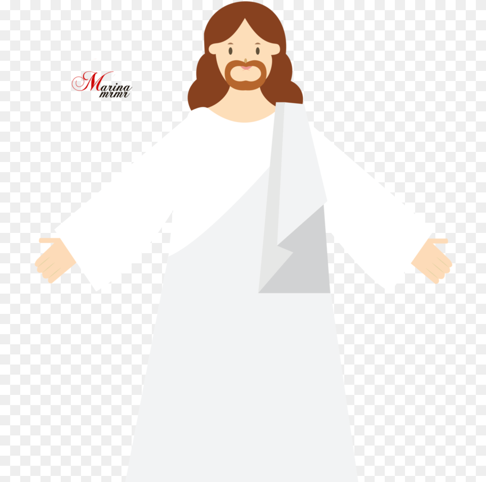 Cartoon Jesus Illustration, Clothing, Coat, Sleeve, Fashion Png