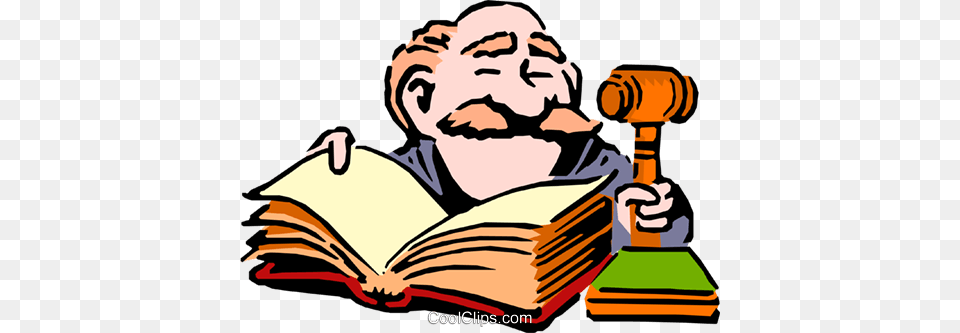 Cartoon Judge Royalty Vector Clip Art Illustration, Person, Reading, Baby, Face Png Image