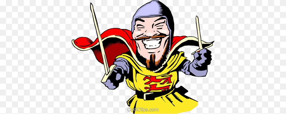 Cartoon Knights Royalty Vector Clip Art Illustration, Adult, Male, Man, Person Png