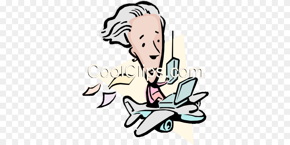Cartoon Lady Traveling In An Airplane Royalty Free Vector Clip Art, Baby, Person, Head, Face Png
