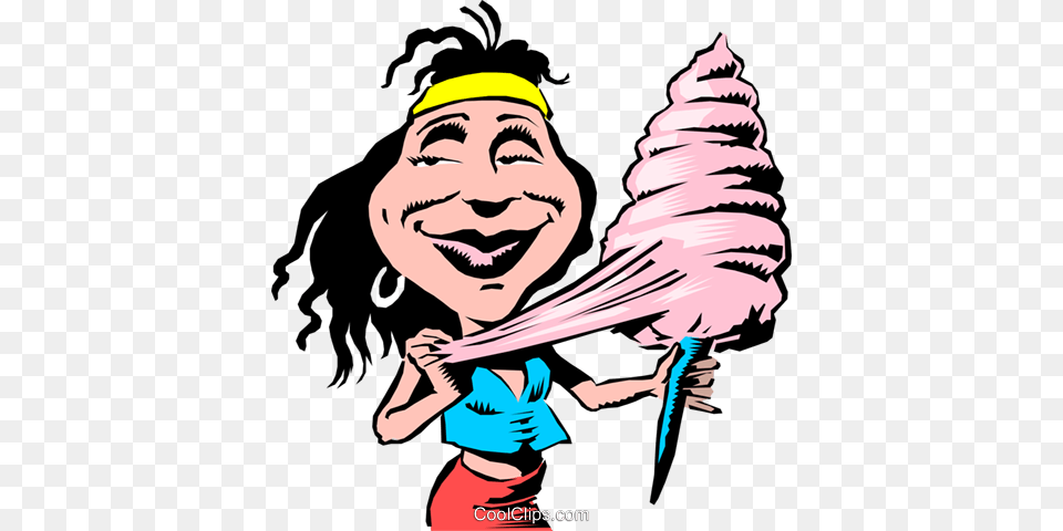 Cartoon Lady With Candy Floss Royalty Vector Clip Art, Adult, Person, Female, Woman Free Png Download