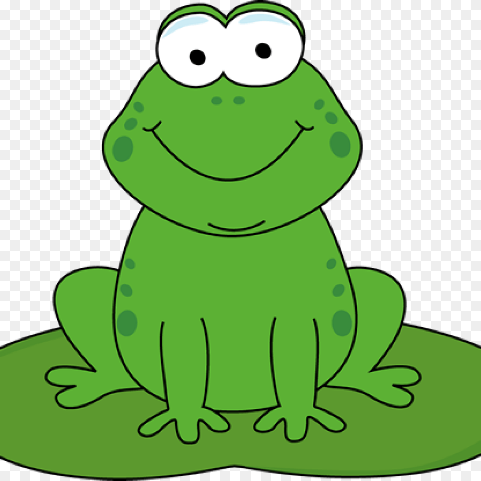 Cartoon Lily Pad Frog On A Clip Art Classroom Clipart, Animal, Amphibian, Wildlife, Nature Free Png