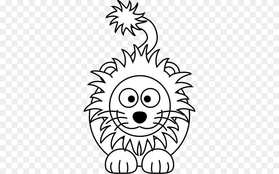 Cartoon Lion Clip Art Face Of Lion Black And White, Stencil, Floral Design, Pattern, Graphics Free Png