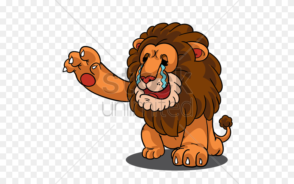 Cartoon Lion Crying And Reaching Hands Out Vector Image, Animal, Mammal, Wildlife Free Transparent Png